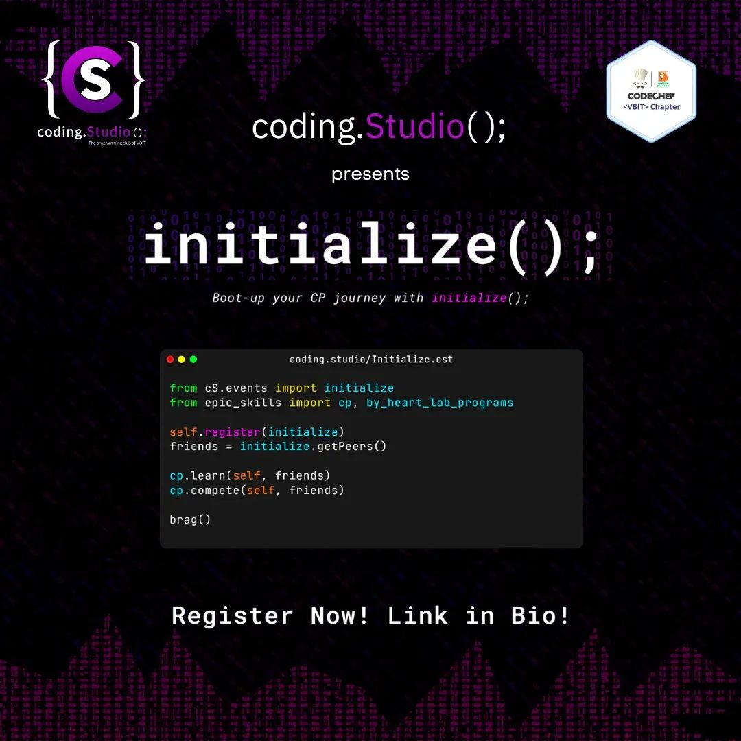 Initialize by coding.Studio(); VBIT